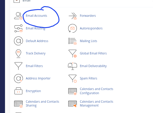 Cpanel email account