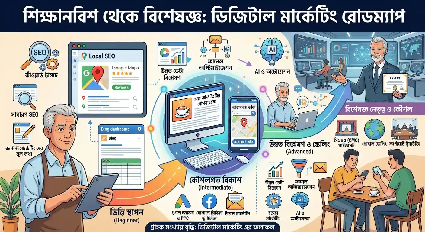Beginner থেকে Expert হওয়ার Digital Marketing Roadmap