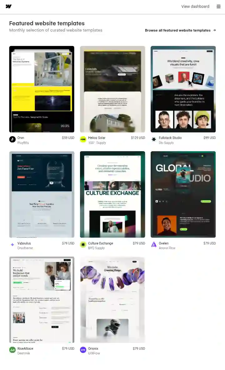 Webflow template 