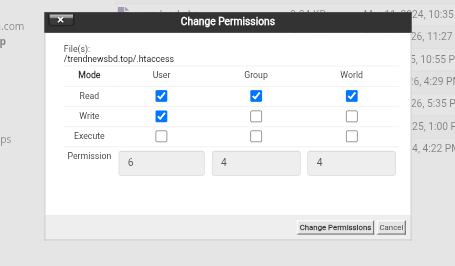 hosting file permission