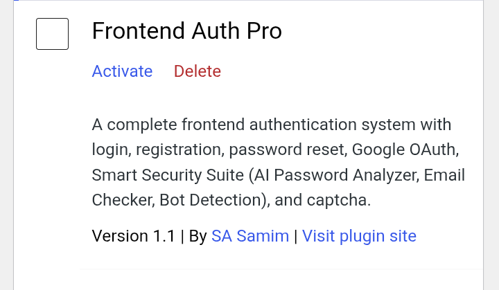 plugin deactive