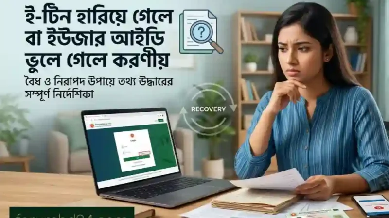 ই-টিন হারিয়ে গেলে বা ইউজার আইডি ভুলে গেলে করণীয়