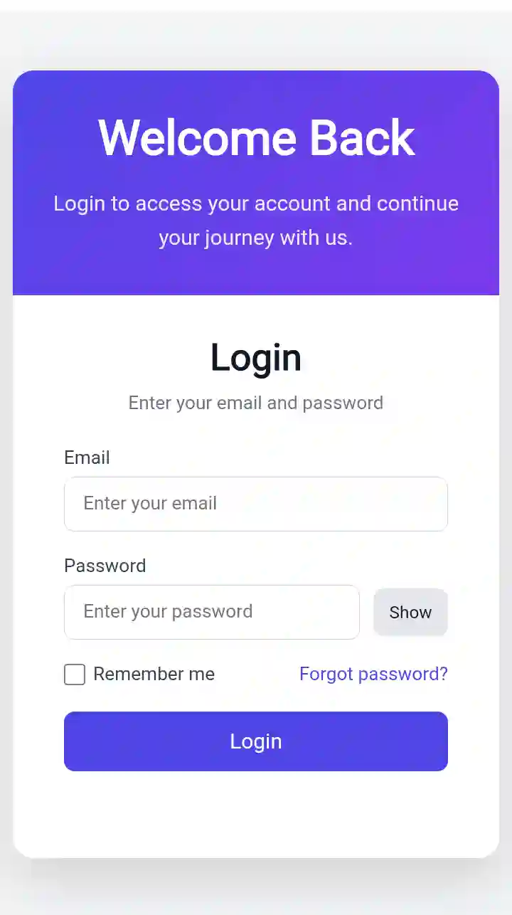 Split Screen Login Form