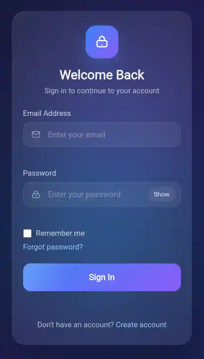 Animated Professional Login Form