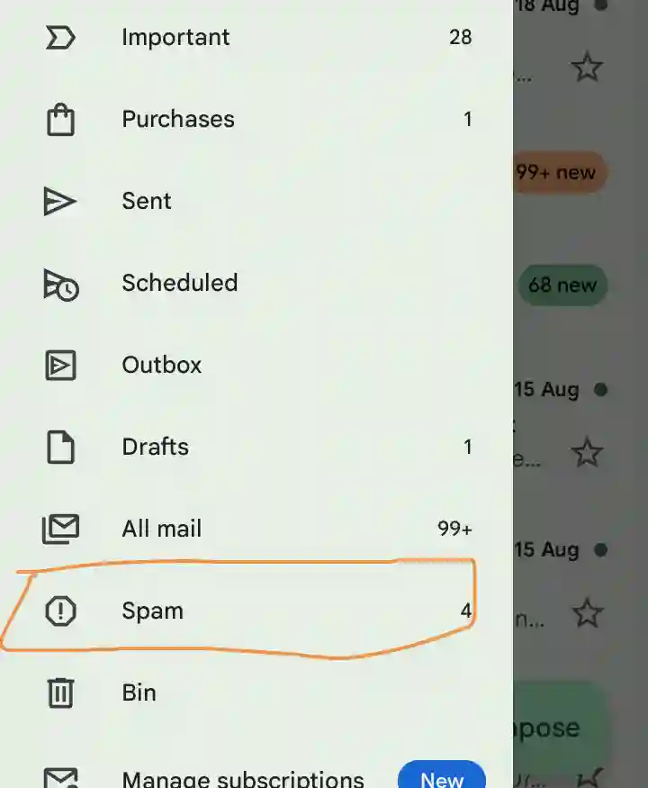 gmail spam folder solve