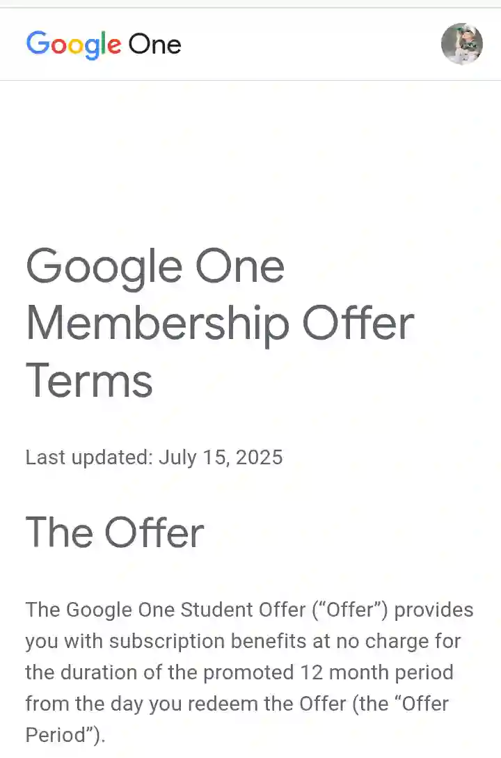Google AI plus offer condition
