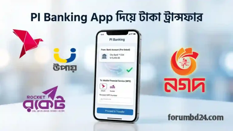 PI Banking App দিয়ে টাকা ট্রান্সফার করার নিয়ম