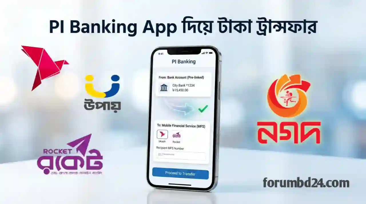 PI Banking App দিয়ে টাকা ট্রান্সফার করার নিয়ম