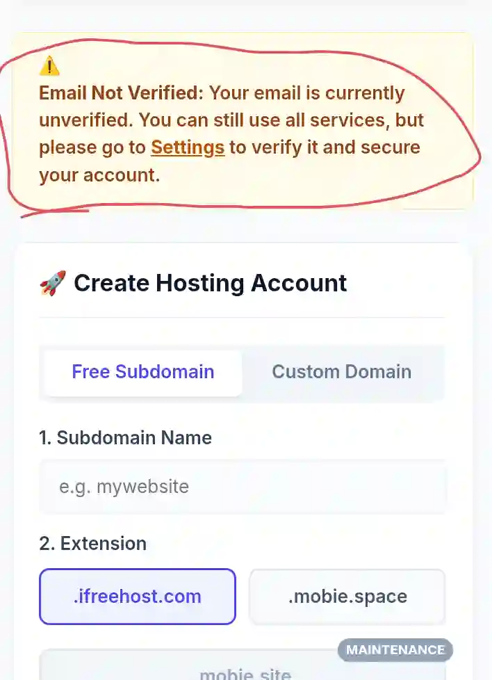 ifreehost account verify 