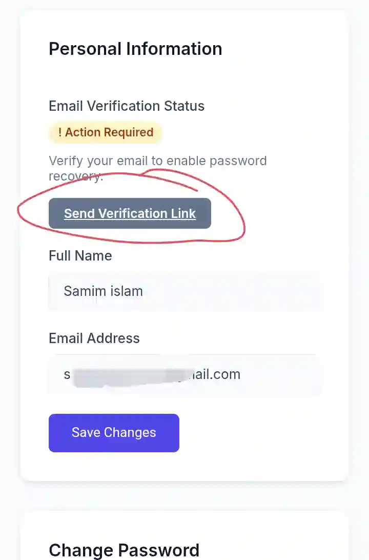 Send verification 