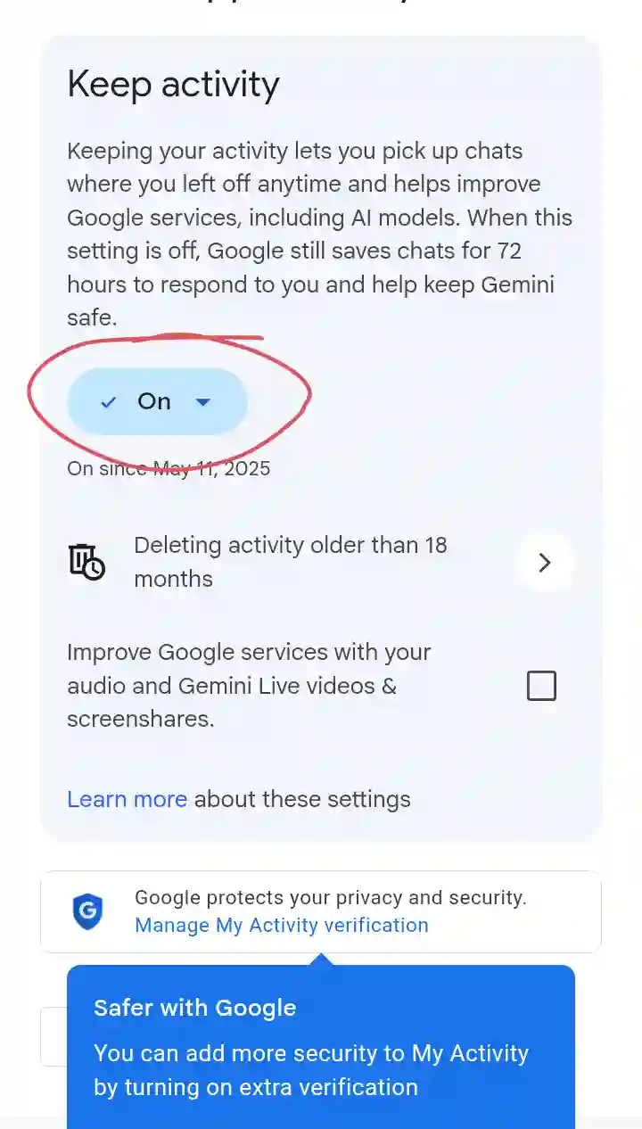 gemini activity off guide