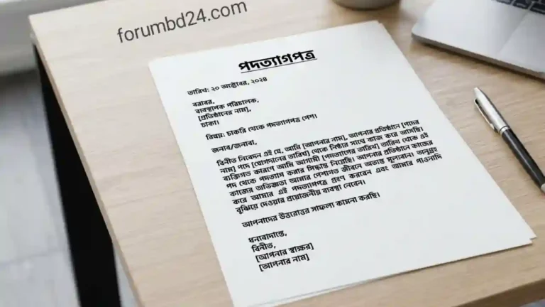 বাংলায় রিজাইন লেটার