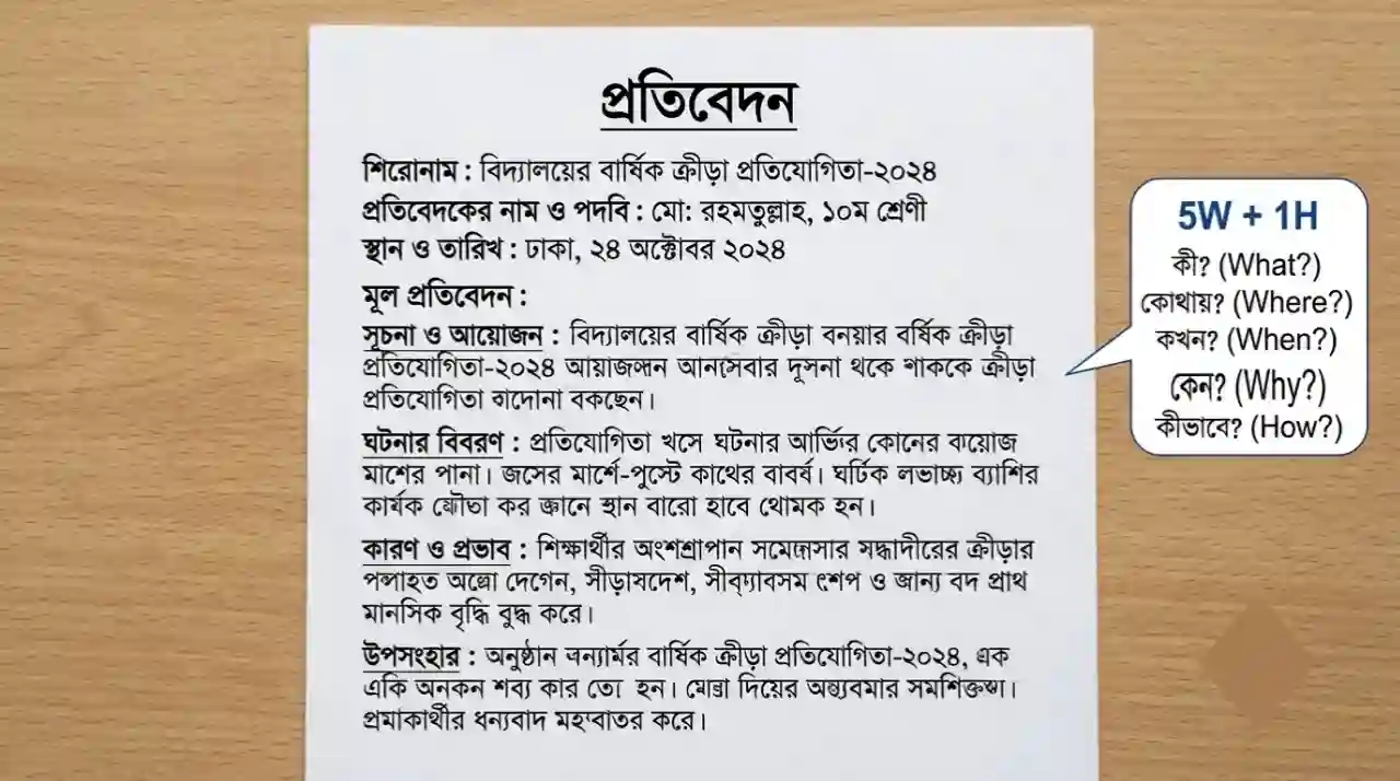 প্রতিবেদন লেখার নিয়ম
