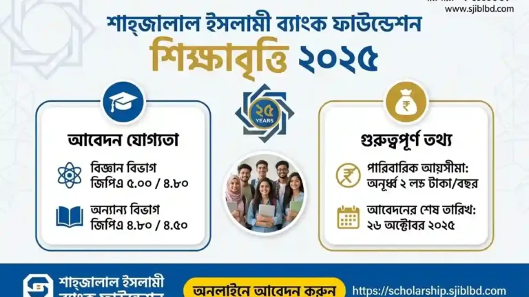 শাহ্জালাল ইসলামী ব্যাংক শিক্ষাবৃত্তি ২০২৬
