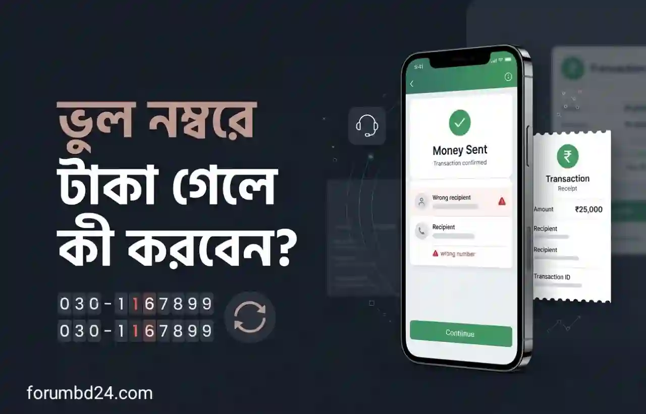 মোবাইল ব্যাংকিংয়ে ভুল নম্বরে টাকা