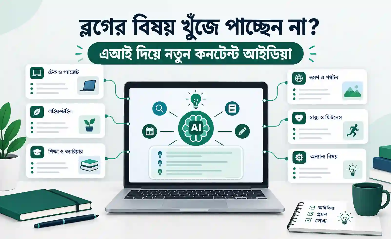 AI দিয়ে কনটেন্ট আইডিয়া তৈরি